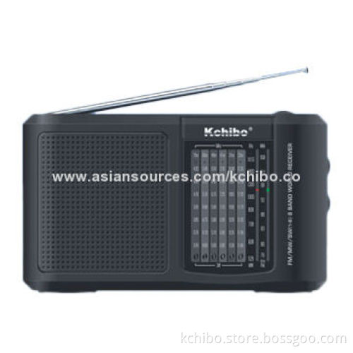 Portable FM/MW/SW1-6 8-band Radio with Antenna, Measures 220 x 130 x 64mmNew
